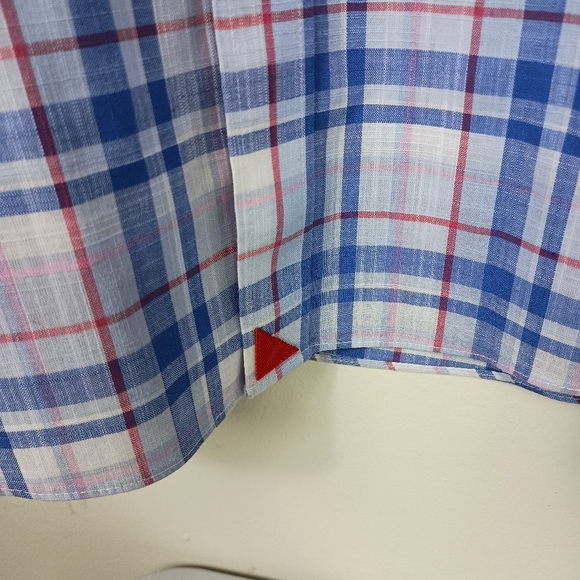 Untuckit Wrinkle Free Shirt Blue Red Plaid XL Reynvaan Button Down Long Sleeve - Picture 6 of 9